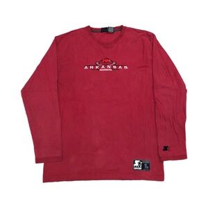 Vintage Arkansas Razorbacks Shirt Mens Large Red NCAA Football Starter 90s